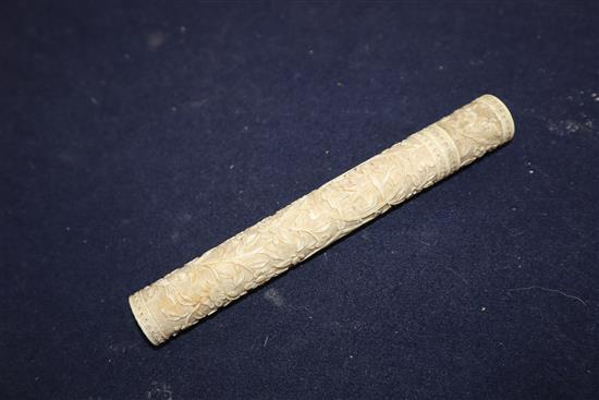 An ivory bodkin case length 15cm